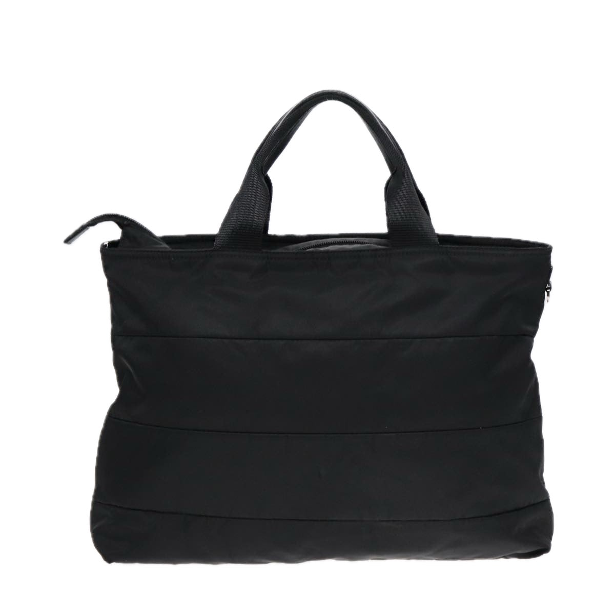 PRADA Tote Bag Nylon 2way Black Silver Auth