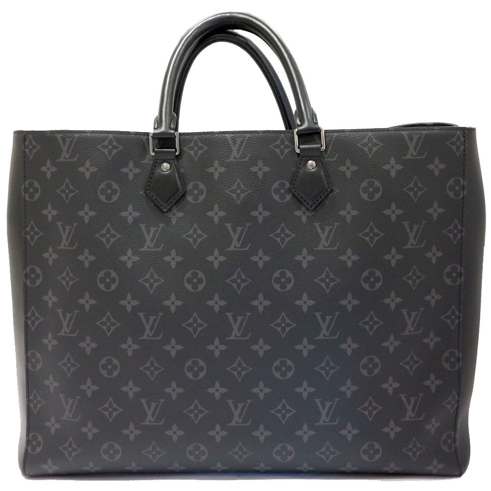 Louis Vuitton Grand Sack M44733 Monogram Eclipse Tote Bag Black Leather Unisex Preservation Bag
