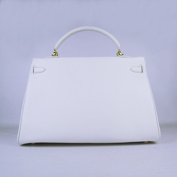 Luxury Hermes Kelly 35cm Togo Leather Handbag White/Golden