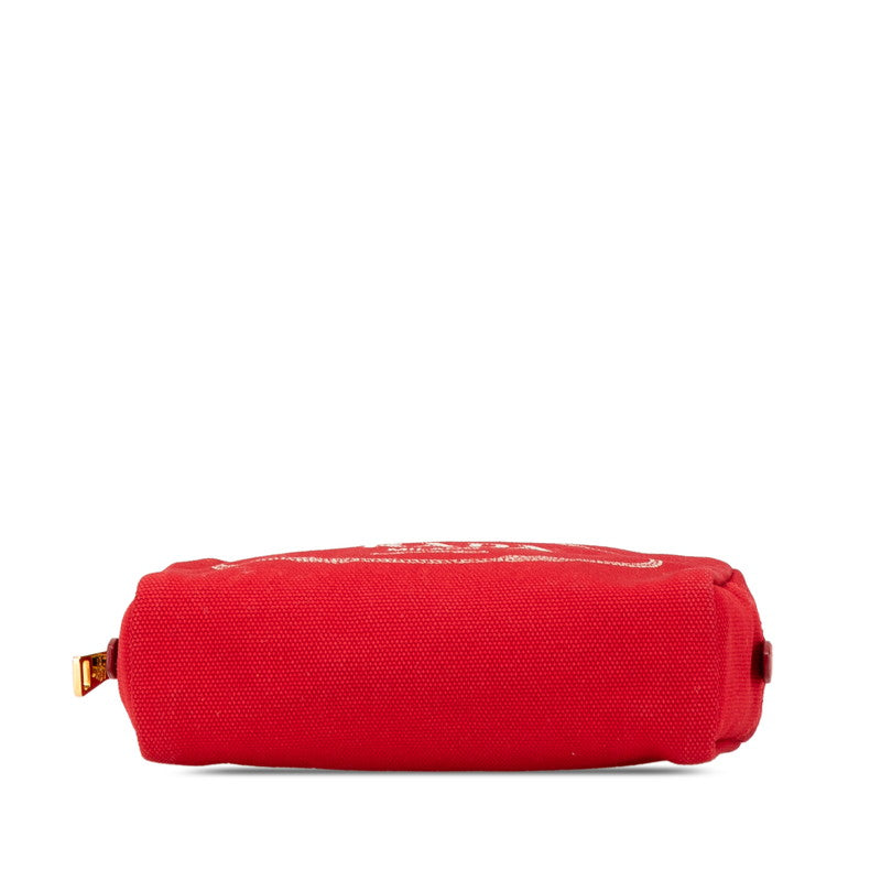 Prada Canapa Logo Canvas Leather Pouch