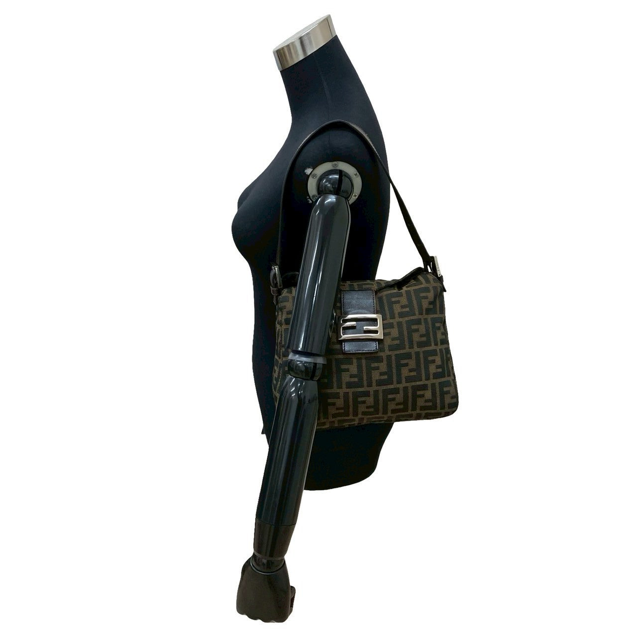Fendi Mamma Baguette Canvas Leather 2way Bag