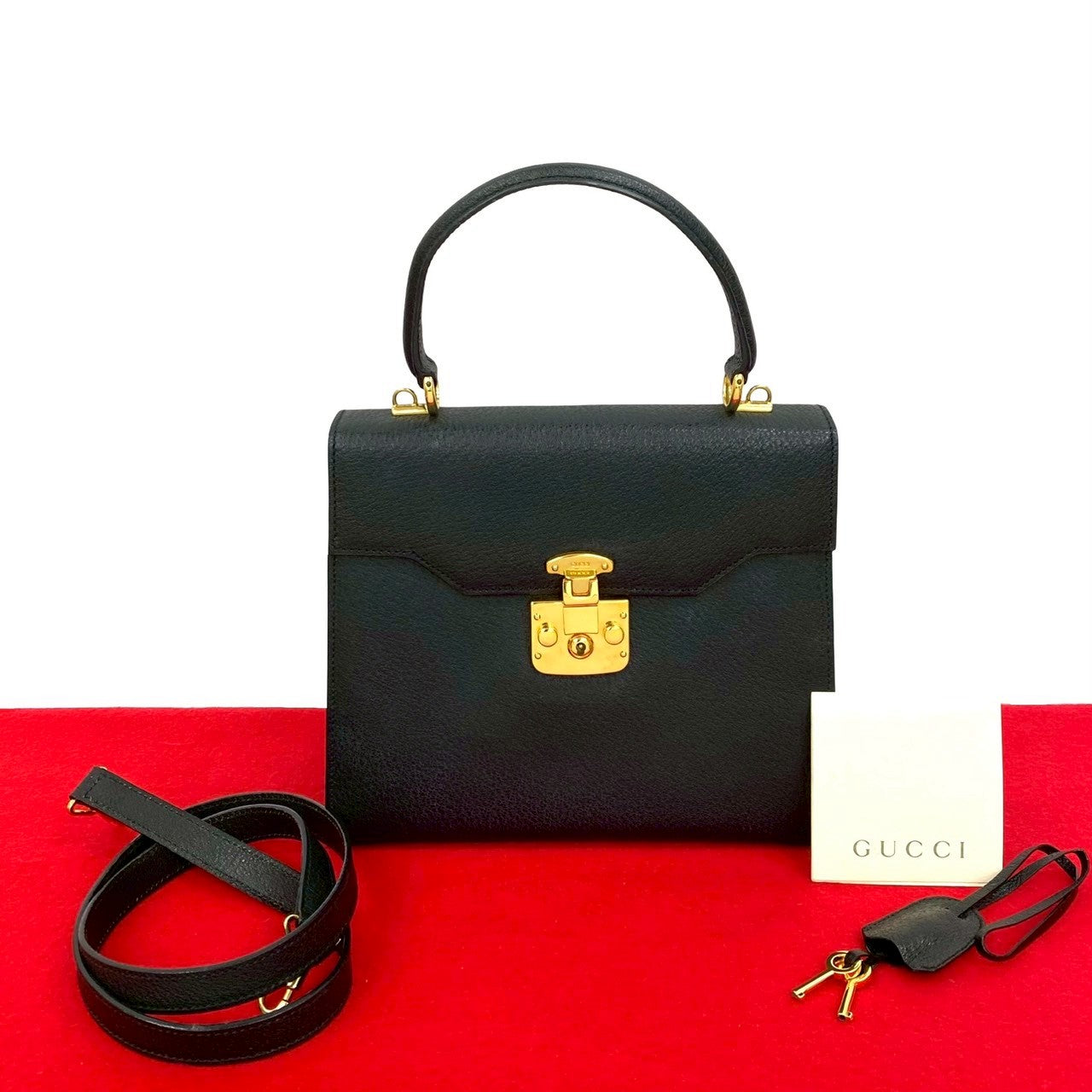 Gucci Lock Leather 2way Handbag