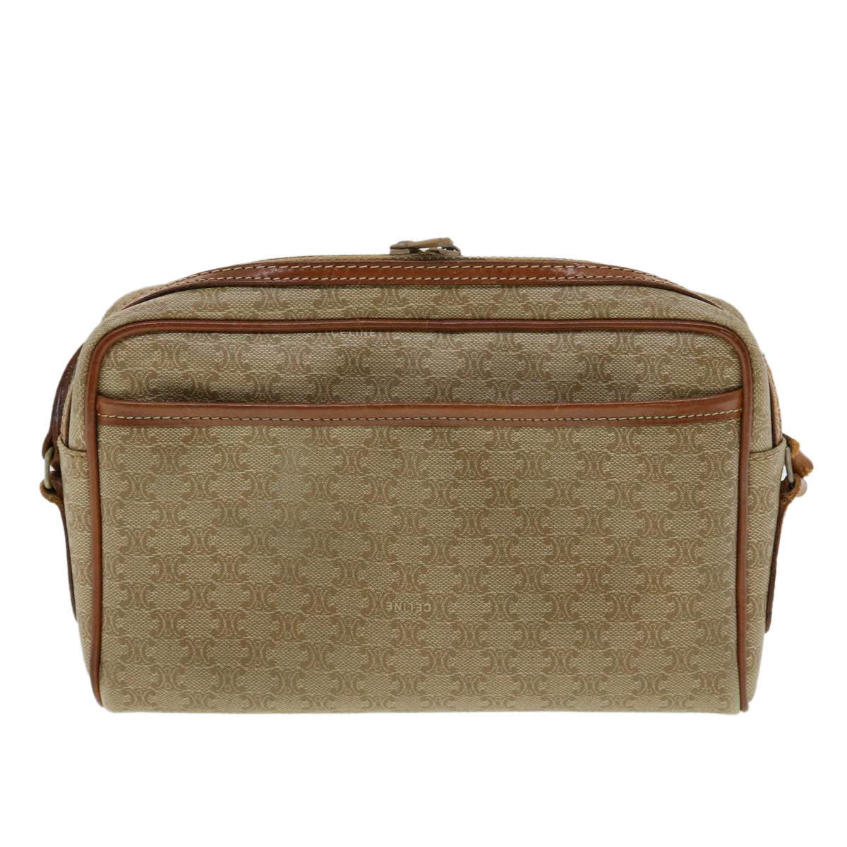 Luxury CELINE Macadam Canvas Shoulder Bag Beige am3110