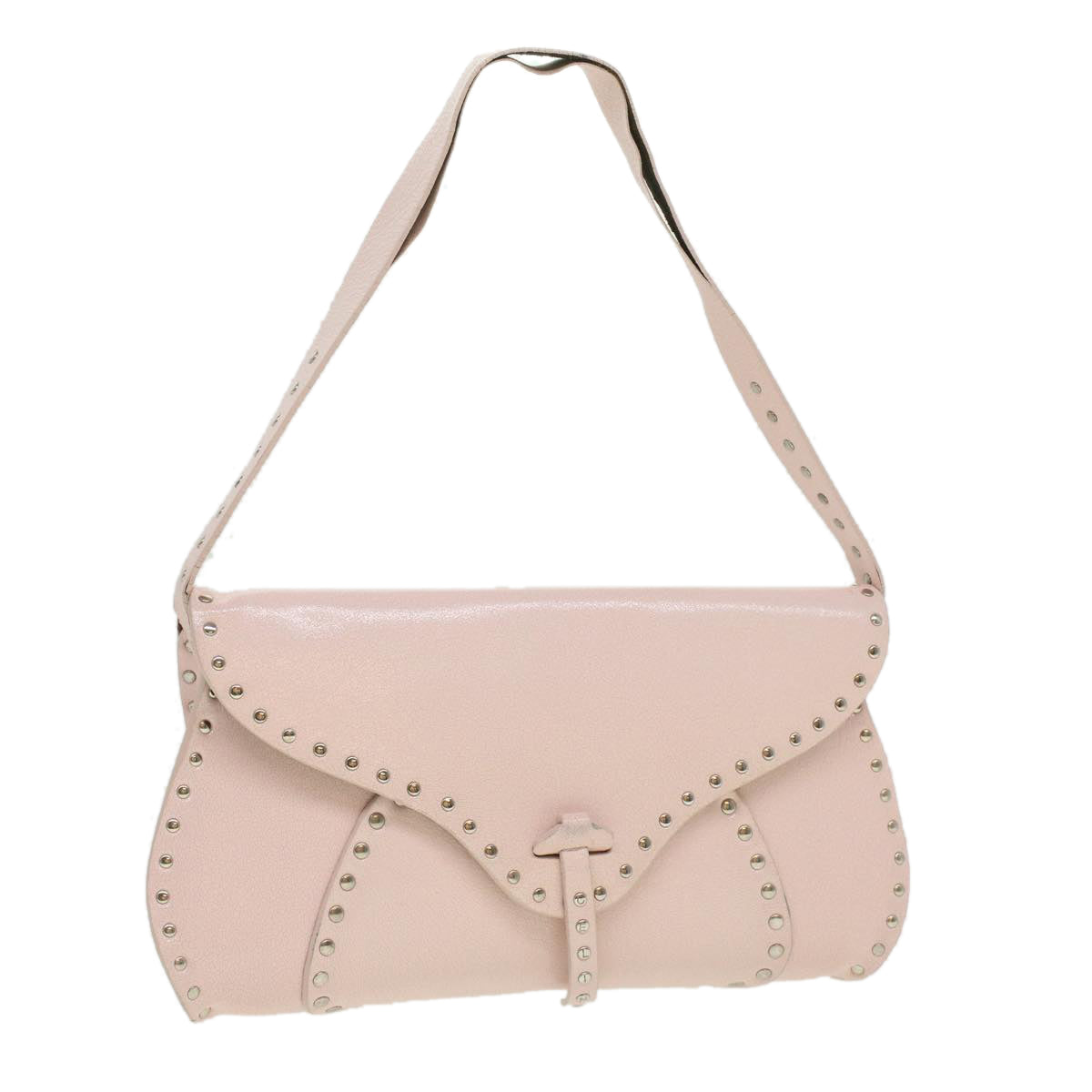 Luxury CELINE Studs Shoulder Bag Leather Pink CE00/23 am3799