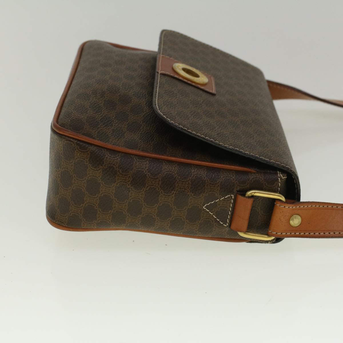 Luxury CELINE Macadam Canvas Shoulder Bag PVC Leather Brown am5170