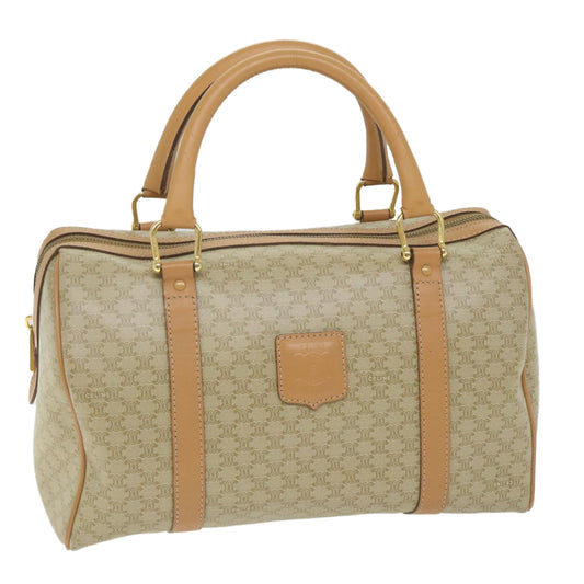 Luxury CELINE Macadam Canvas Boston Bag Beige am5215