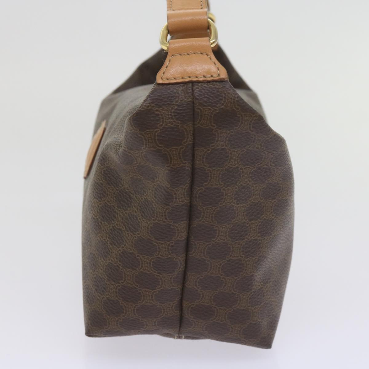 Luxury CELINE Macadam Canvas Hand Bag PVC Leather Brown am5353