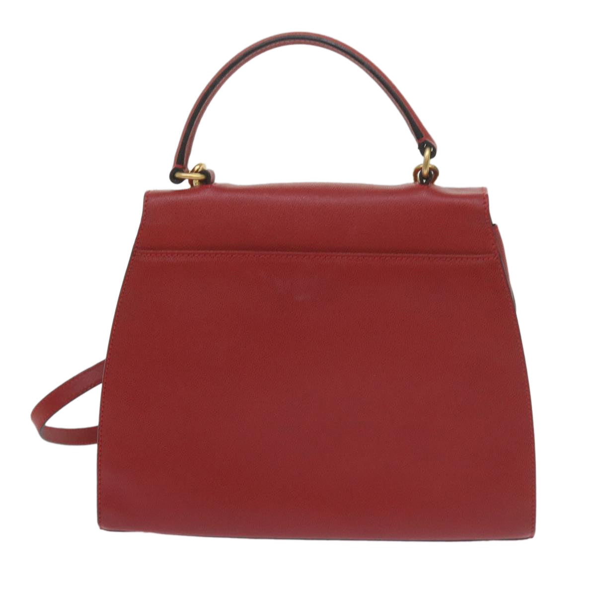 Luxury CELINE Hand Bag Leather 2way Red am5388