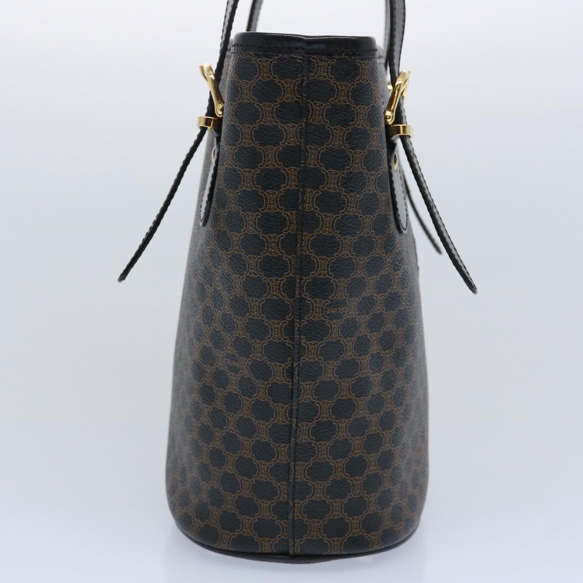 Luxury CELINE Macadam Canvas Tote Bag PVC Leather Black am5509