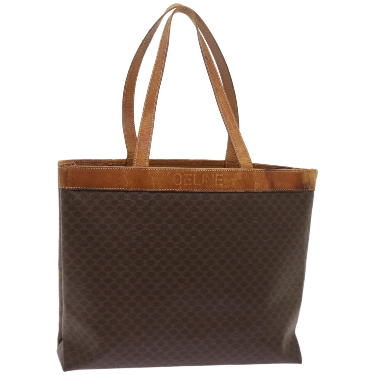 Luxury CELINE Macadam Canvas Tote Bag PVC Brown am5886