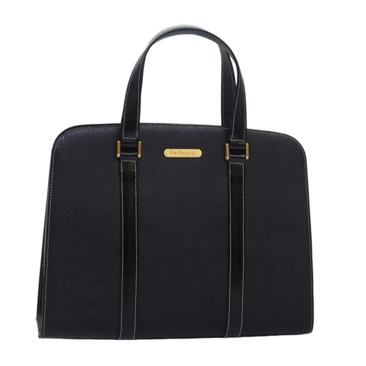 Burberry Hand Bag Leather Black Auth am6686