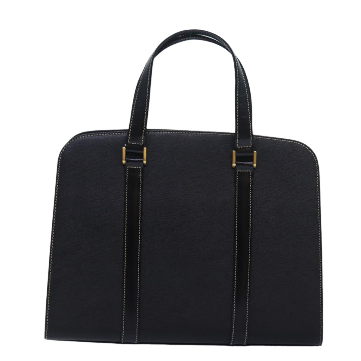 Burberry Hand Bag Leather Black Auth am6686