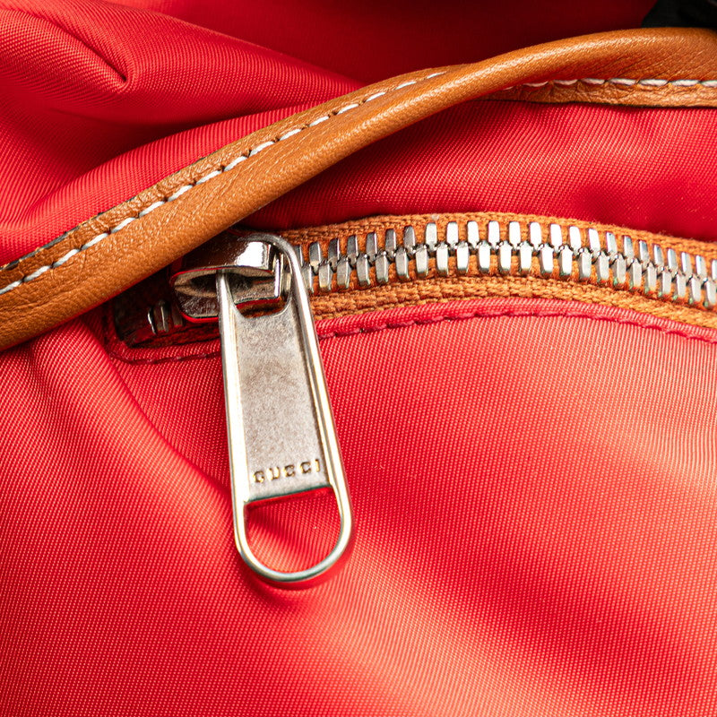 Gucci Interlocking G Nylon Leather Backpack