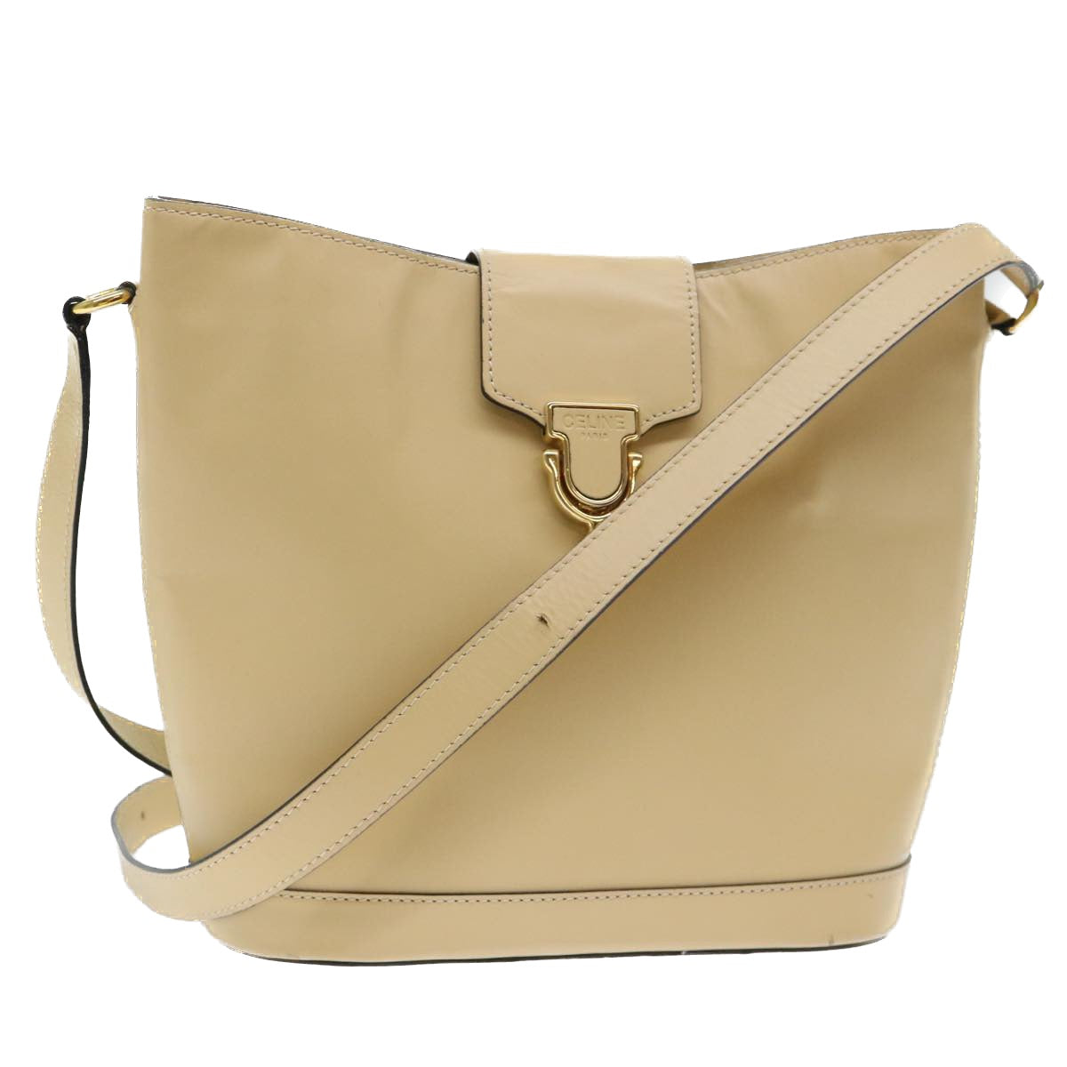 Luxury CELINE Shoulder Bag Leather Beige ar10051B