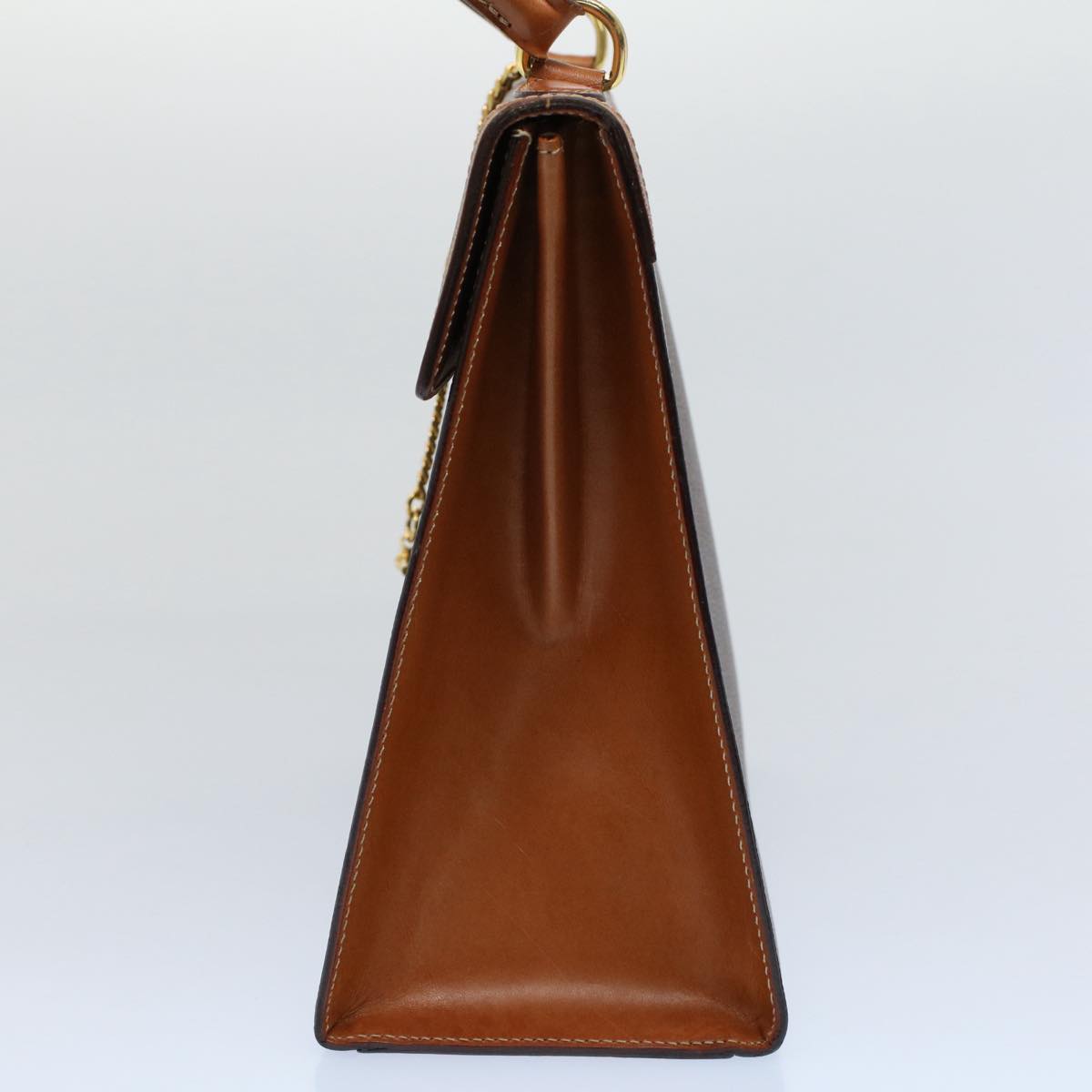 Luxury CELINE Macadam Canvas Hand Bag PVC Leather Brown ar10248