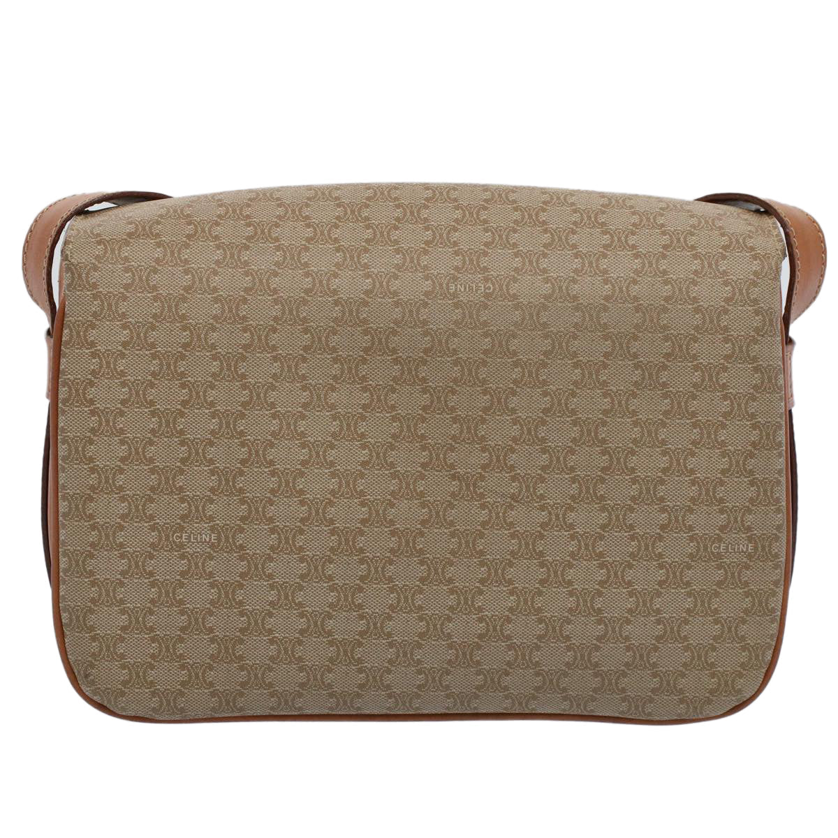 Luxury CELINE Macadam Canvas Shoulder Bag Beige ar10274