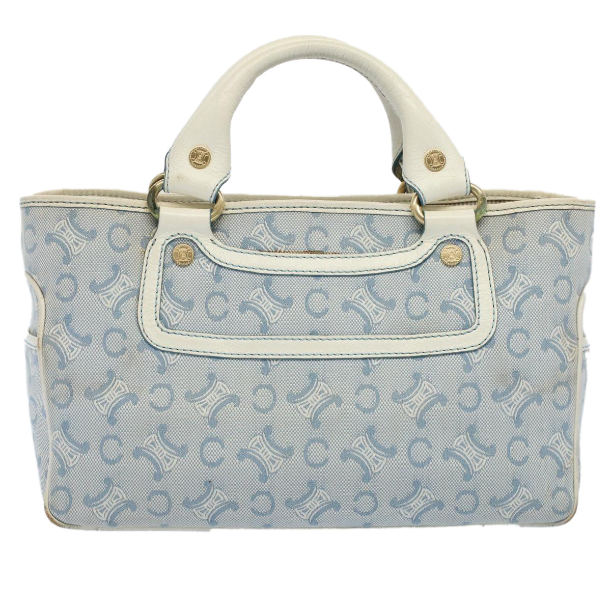 Luxury CELINE Paris Macadam Canvas Boogie Bag Hand Bag Light Blue ar10376B