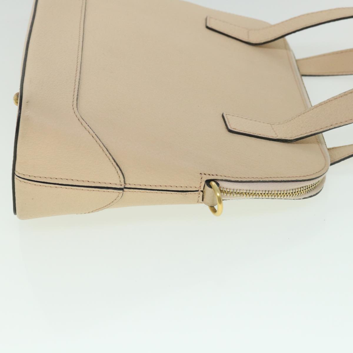 Luxury CELINE Hand Bag Leather 2way Beige ar10402