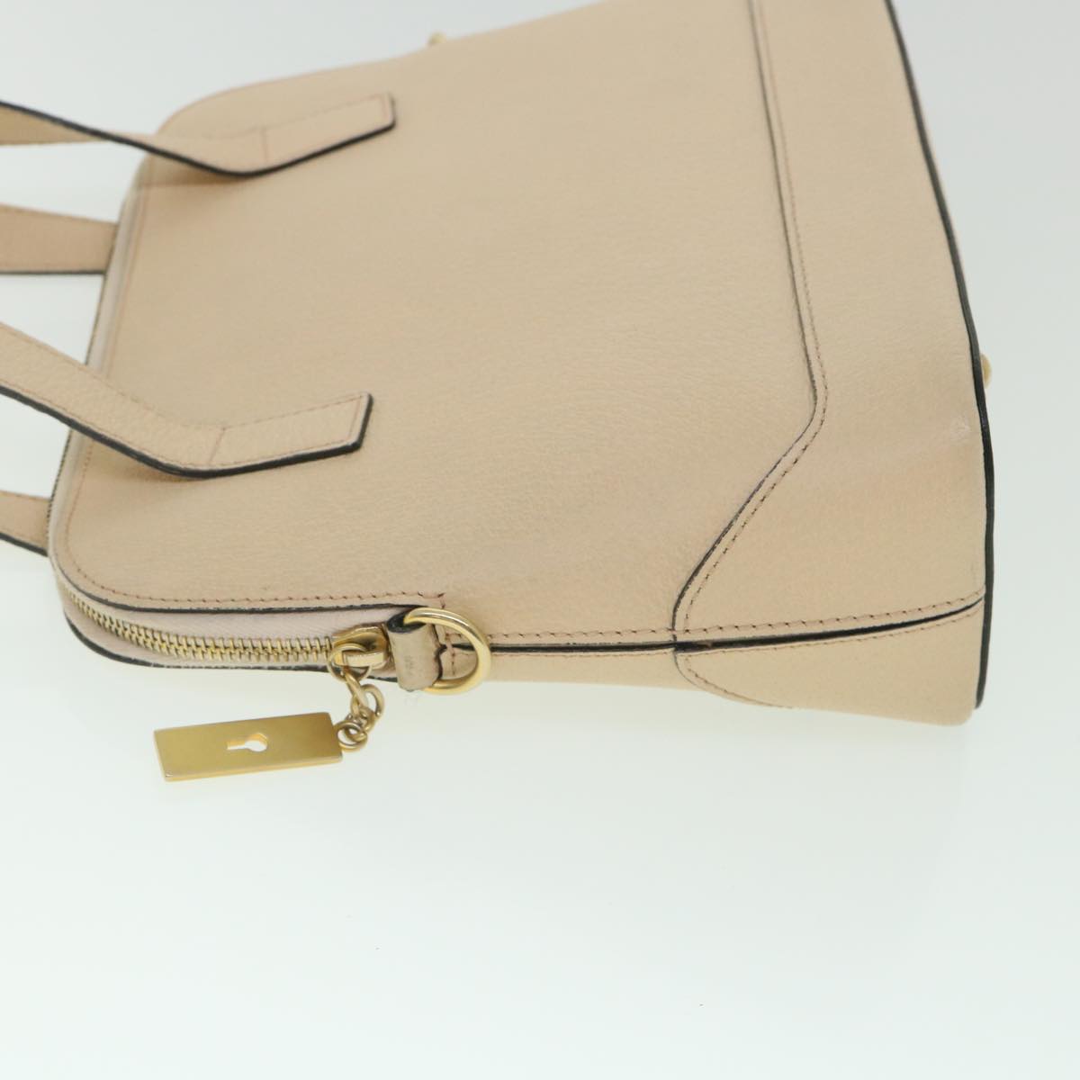 Luxury CELINE Hand Bag Leather 2way Beige ar10402