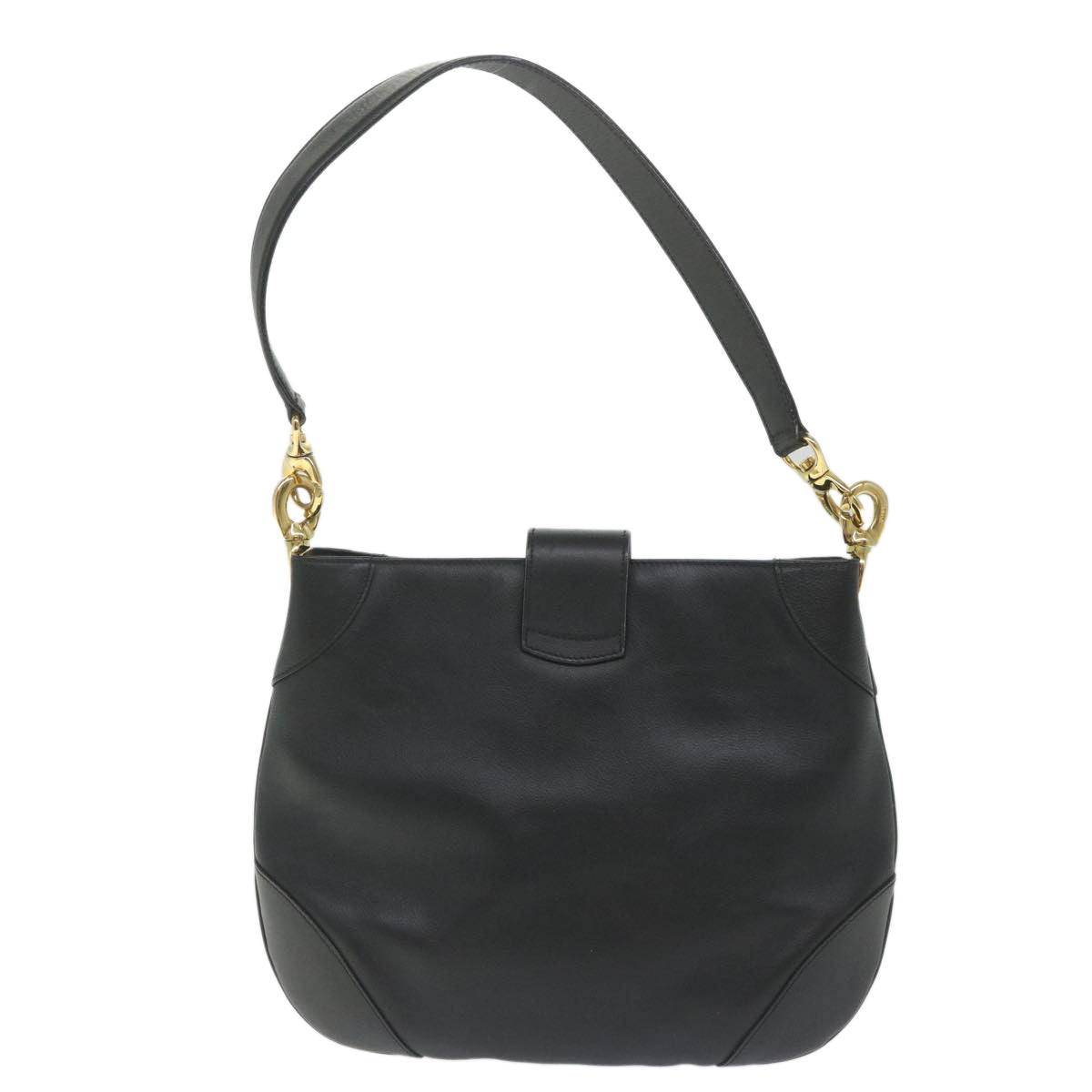 Luxury CELINE Shoulder Bag Leather Black ar10477