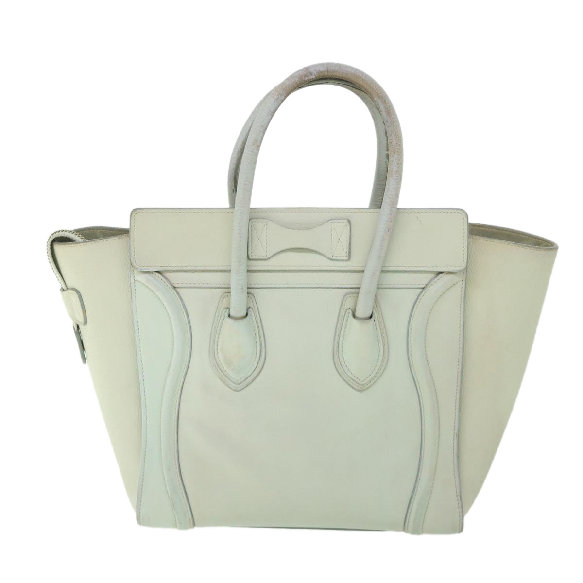 Luxury CELINE Luggage Hand Bag Leather Beige ar10492