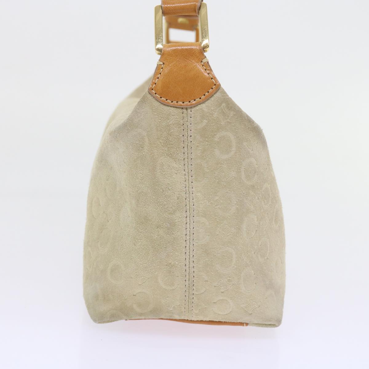 Luxury CELINE C Macadam Canvas Shoulder Bag Beige ar10626B