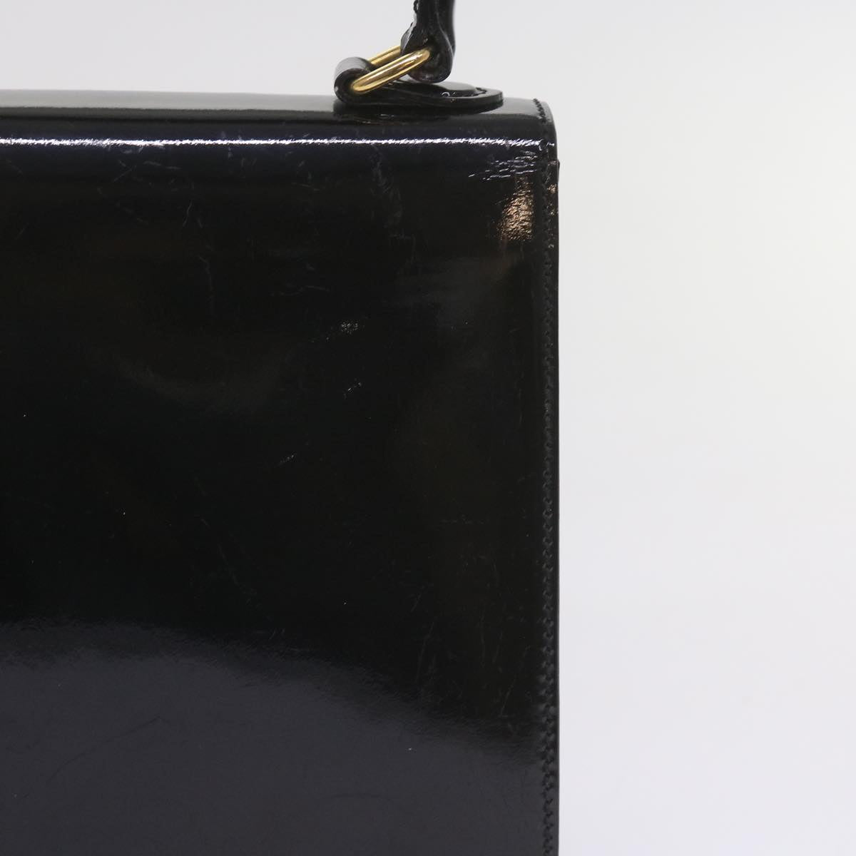 Luxury CELINE Hand Bag Patent leather 2way Black ar10948B