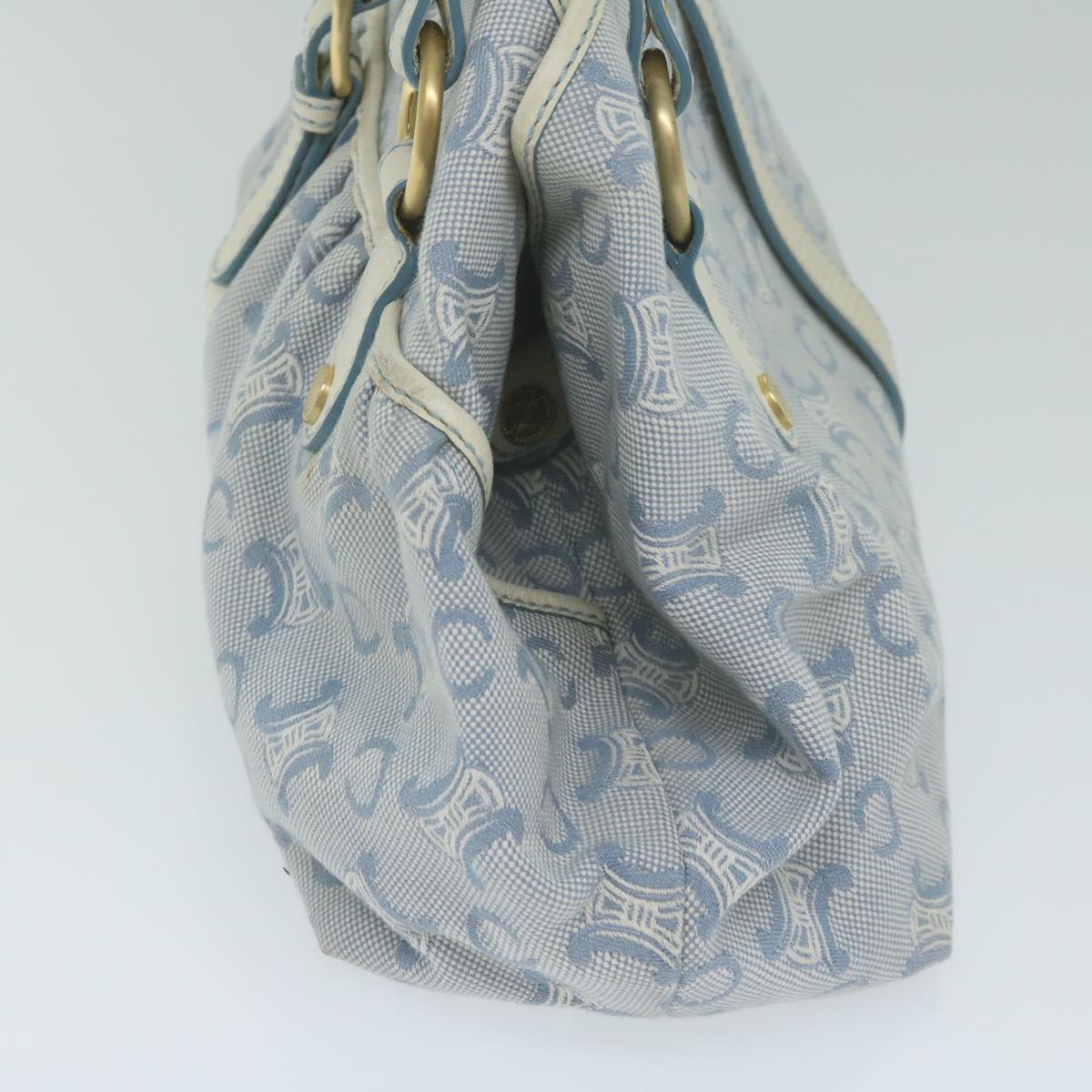 Luxury CELINE Paris Macadam Canvas Hand Bag Blue ar11152B