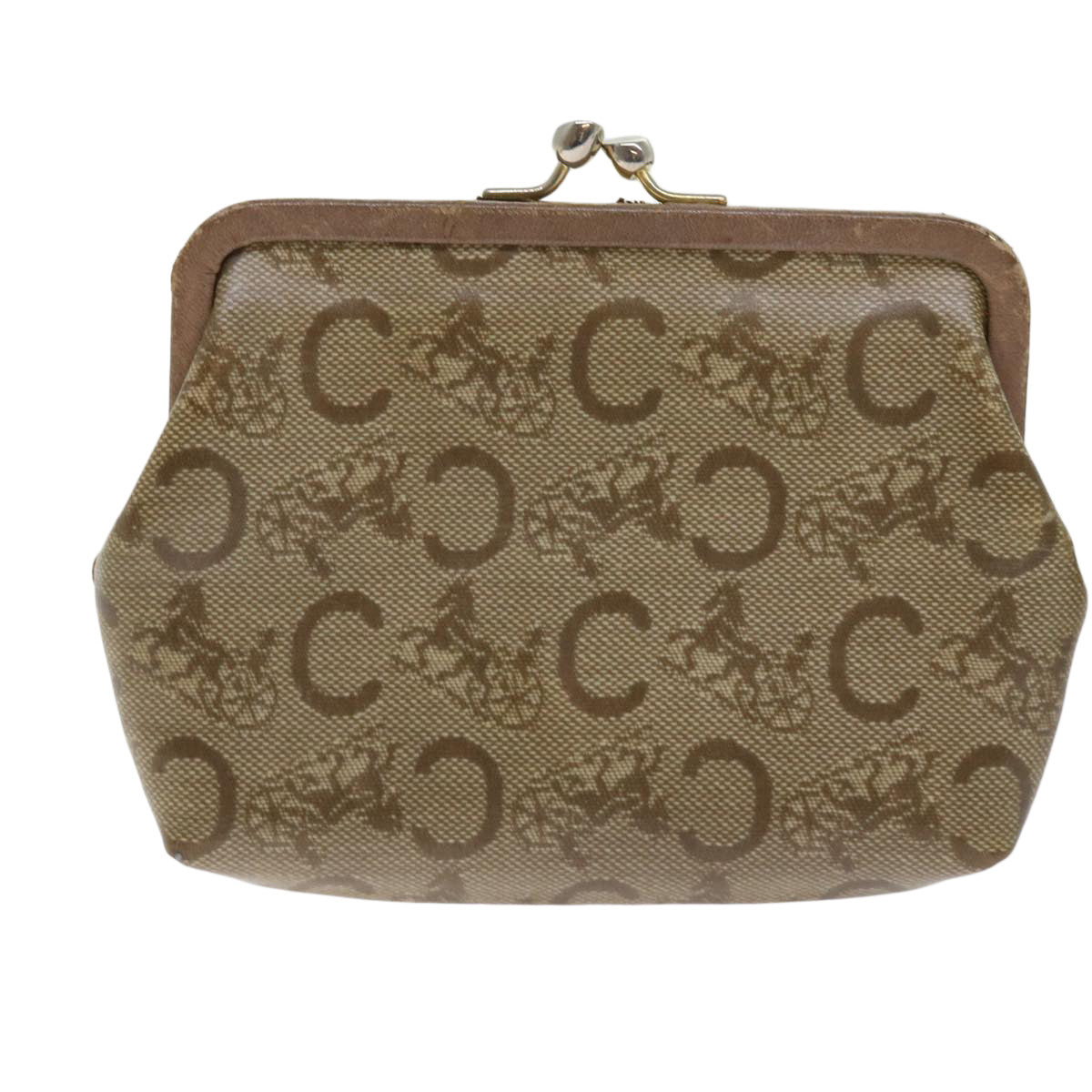 Luxury CELINE Macadam Canvas Card Key Case Pouch Belt Leather 7Set Brown ar11266