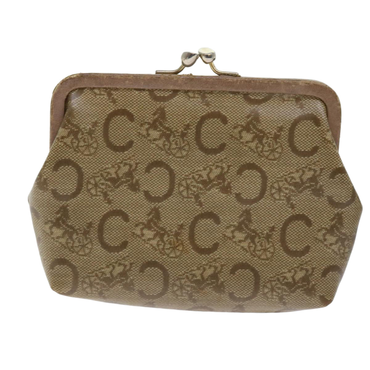 Luxury CELINE Macadam Canvas Card Key Case Pouch Belt Leather 7Set Brown ar11266
