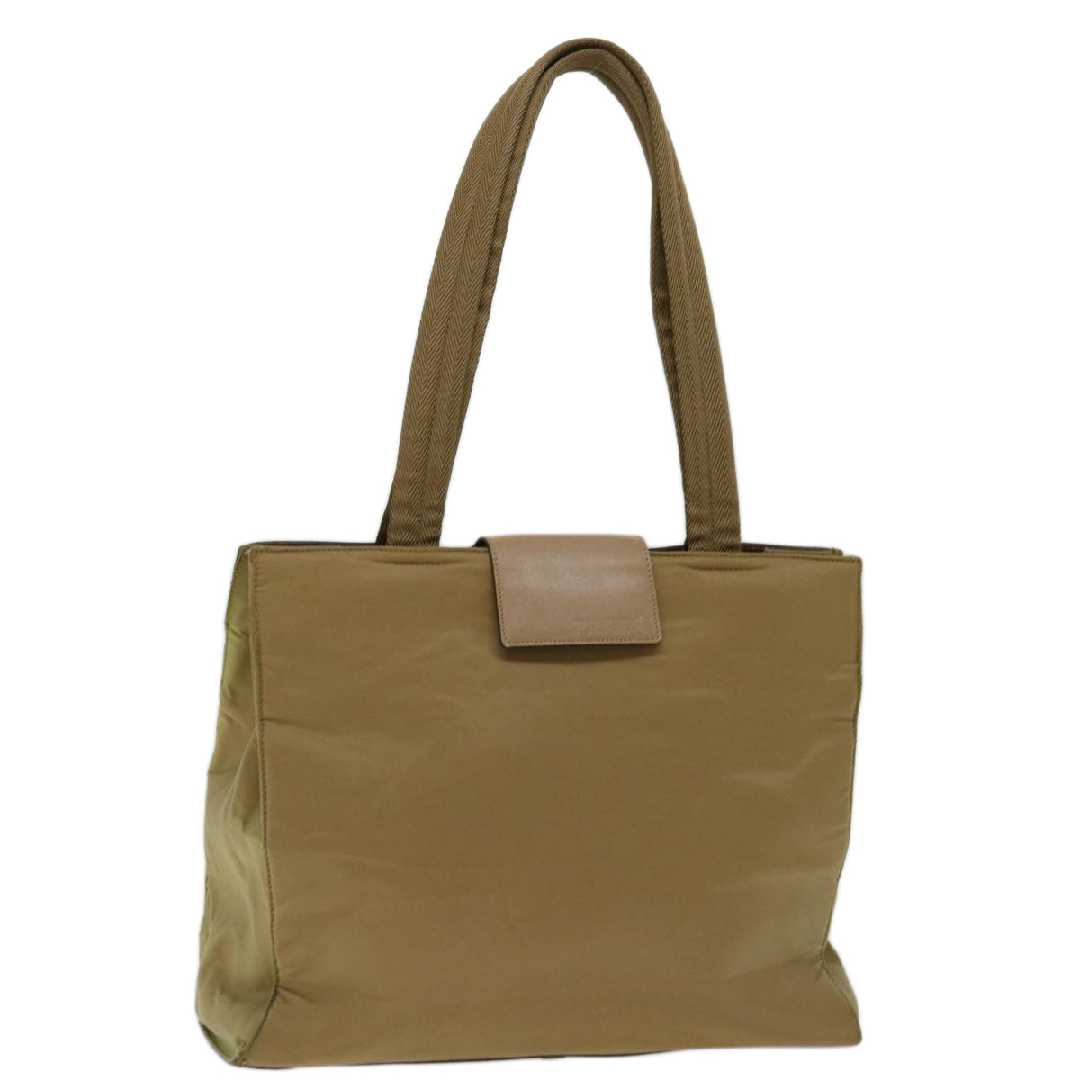 PRADA Hand Bag Nylon Beige Auth ar11574B