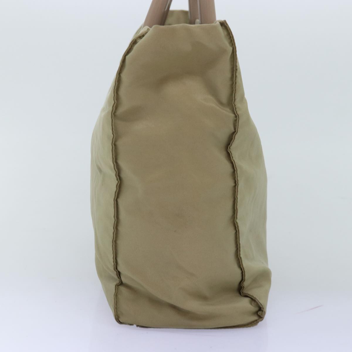PRADA Hand Bag Nylon Beige Auth ar11788B