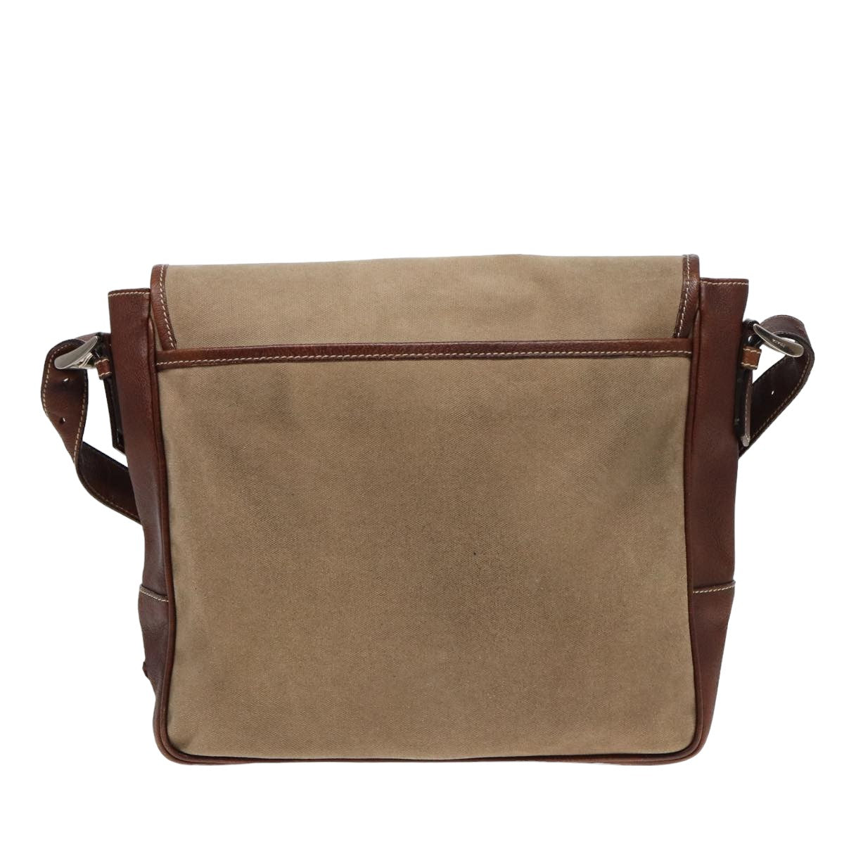 PRADA Shoulder Bag Canvas Brown Auth