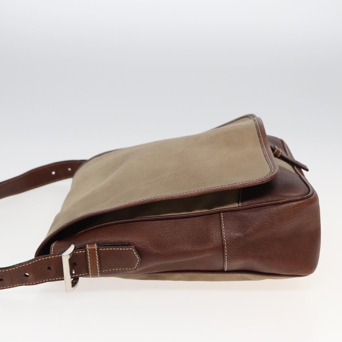 PRADA Shoulder Bag Canvas Brown Auth