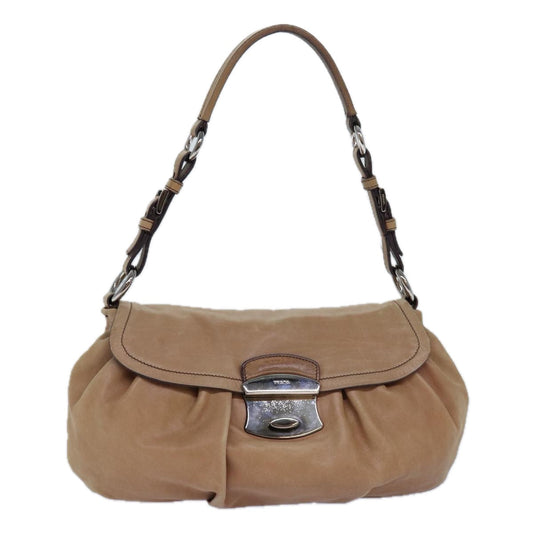 PRADA Shoulder Bag Leather Brown Auth