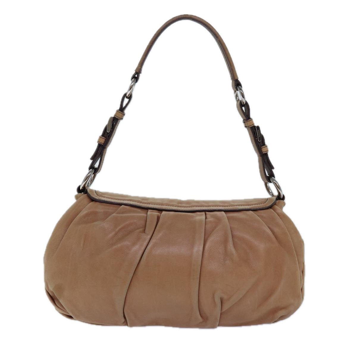 PRADA Shoulder Bag Leather Brown Auth