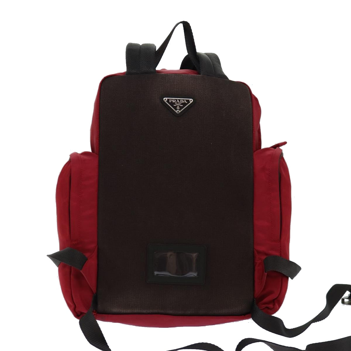 PRADA Backpack Nylon Red Auth