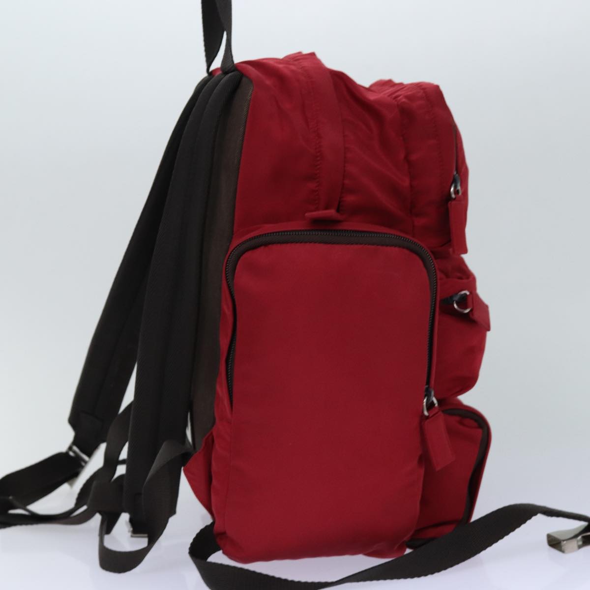 PRADA Backpack Nylon Red Auth