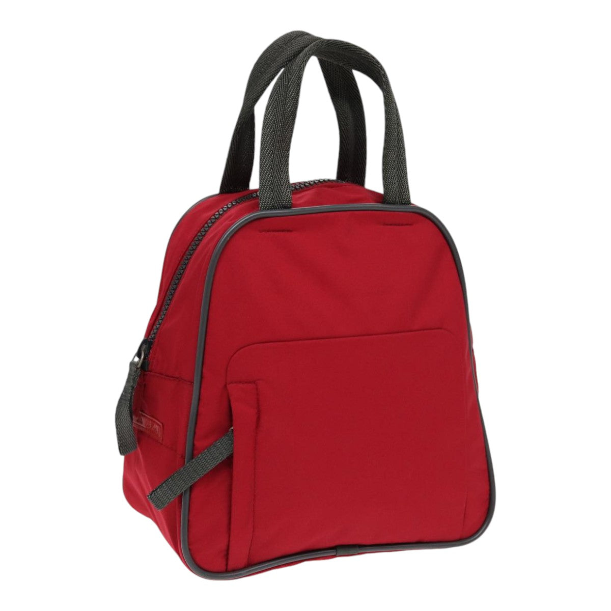 PRADA Sports Hand Bag Nylon Red Gray Silver Auth