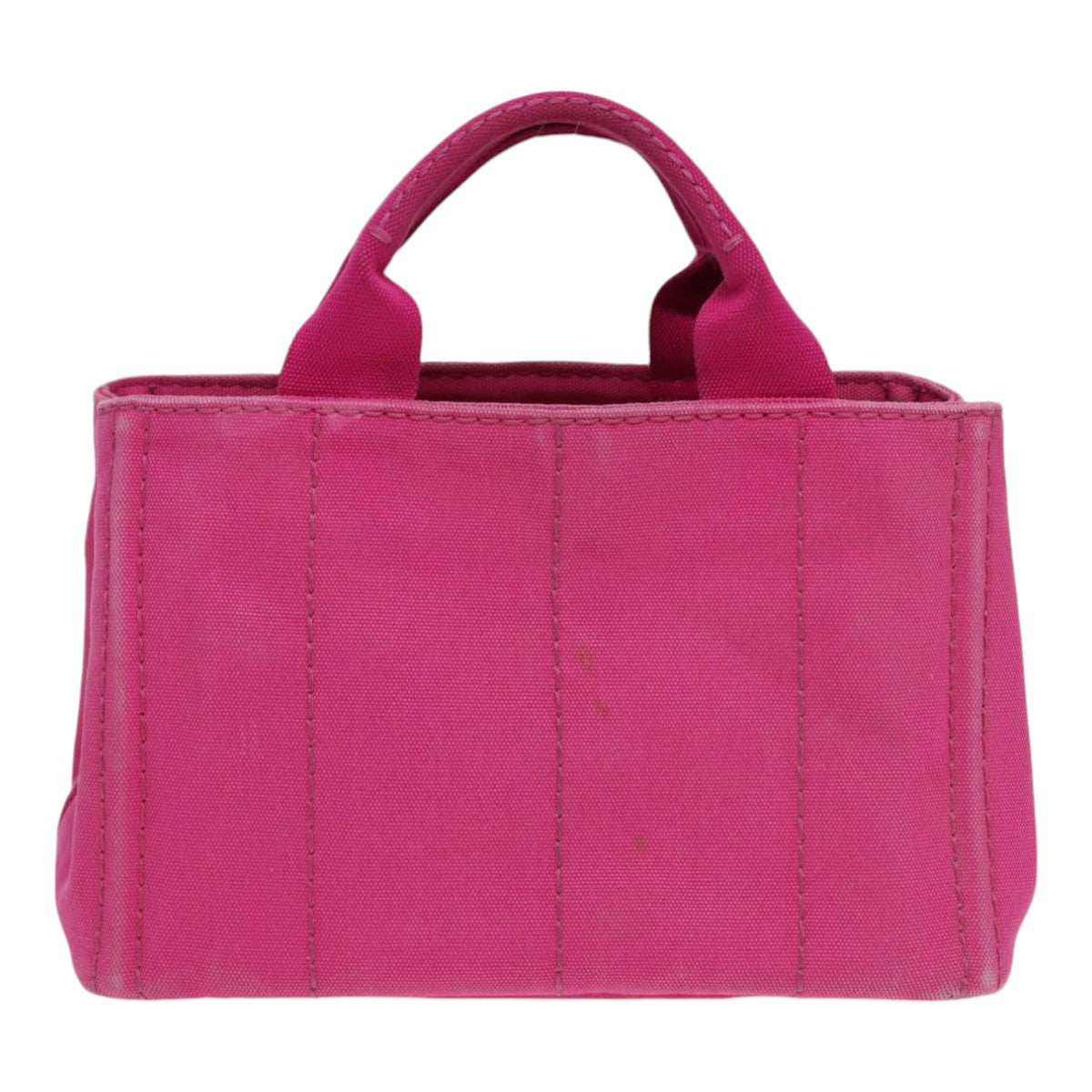 PRADA Canapa PM Hand Bag Canvas 2way Pink Gold Auth