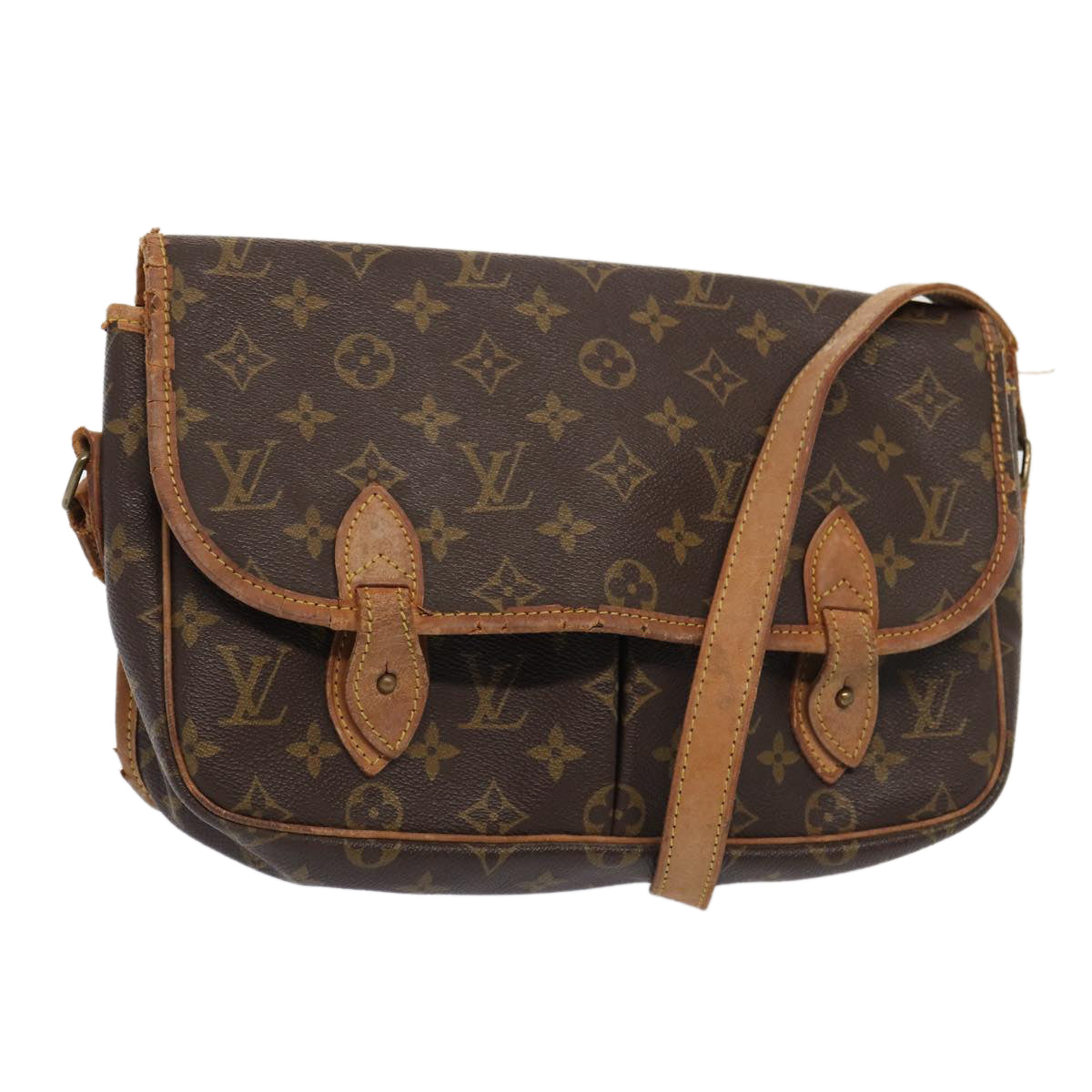 LOUIS VUITTON Monogram Gibeciere MM Shoulder Bag LV Auth ar12433