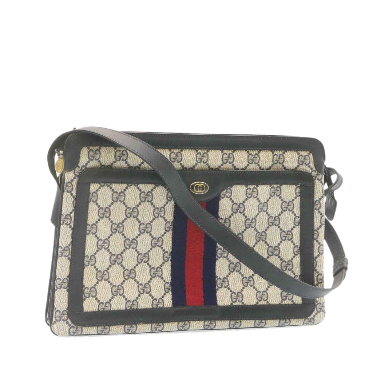 Gucci Leather Canvas Shoulder Bag