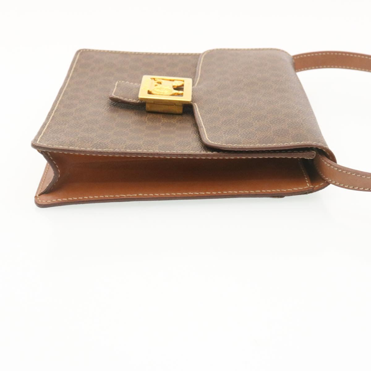 Luxury CELINE Horse Carriage Macadam Canvas Shoulder Bag Brown ar6197