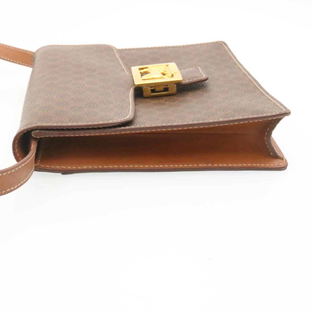 Luxury CELINE Horse Carriage Macadam Canvas Shoulder Bag Brown ar6197