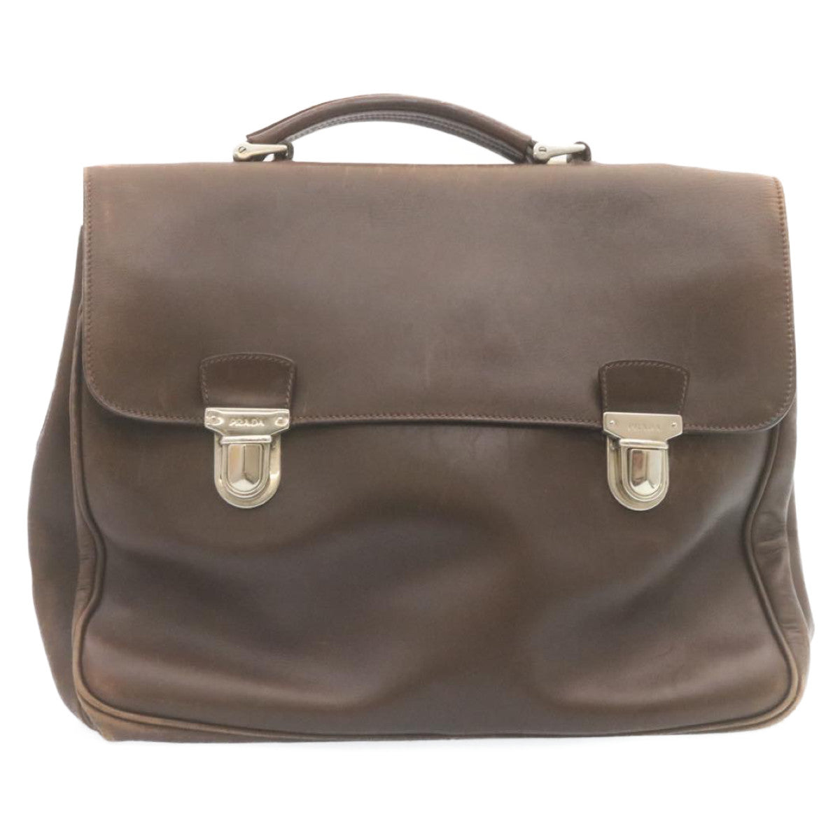 Prada Leather Hand Bag Brown