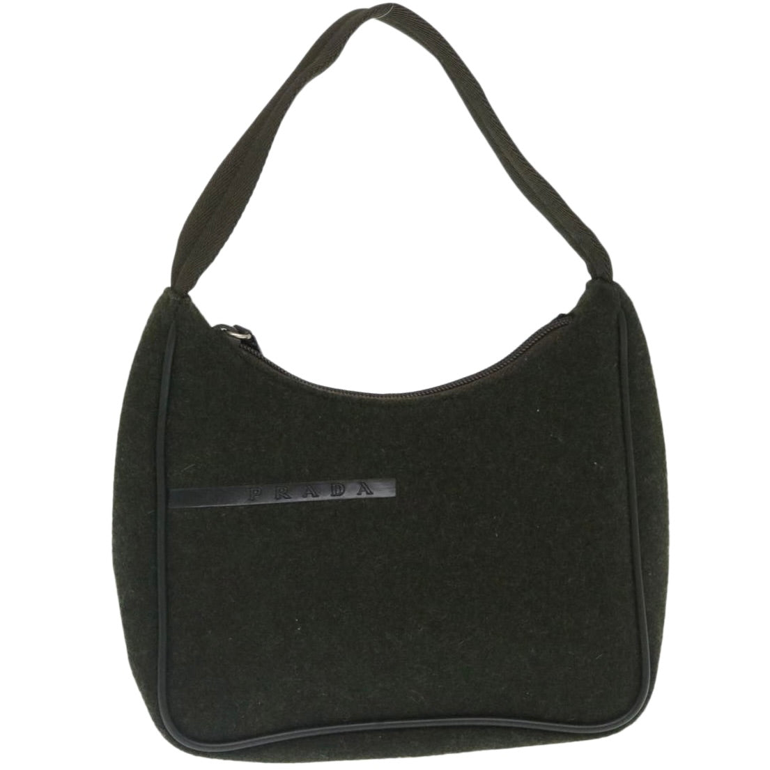 Prada Hand Bag Wool Green