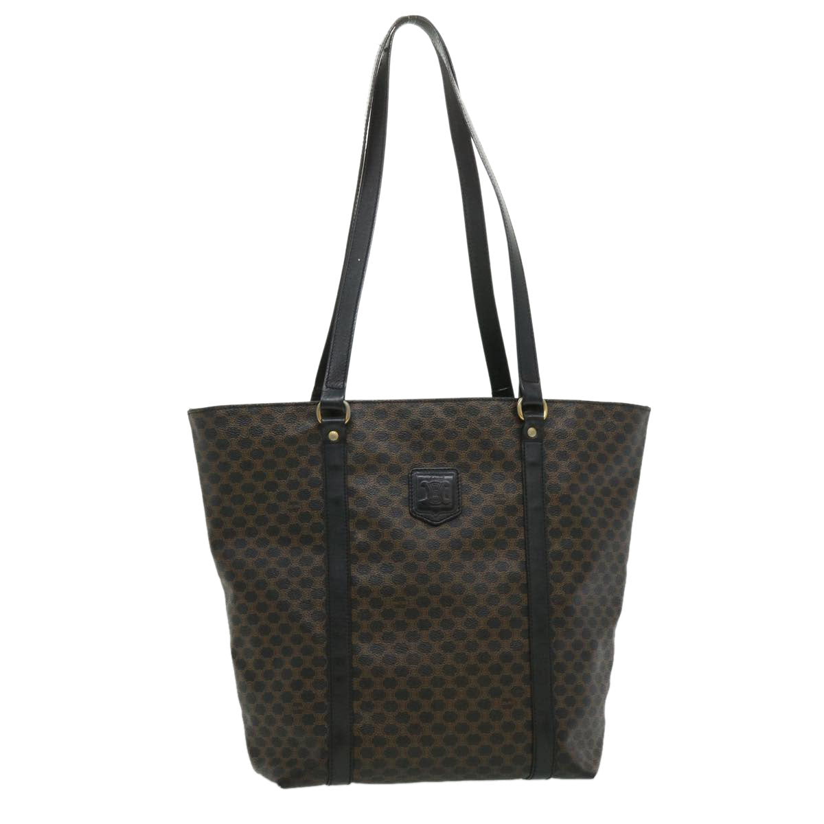 Luxury CELINE Macadam Canvas Tote Bag Black ar7450