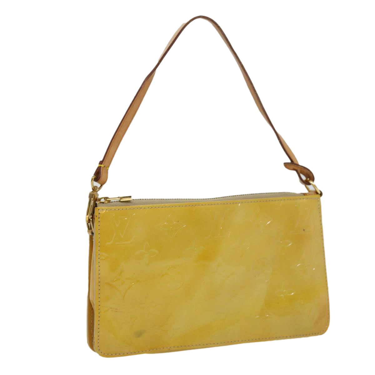 LOUIS VUITTON Monogram Vernis Lexington AccessoryPouch Beige M91010 Auth ar7817