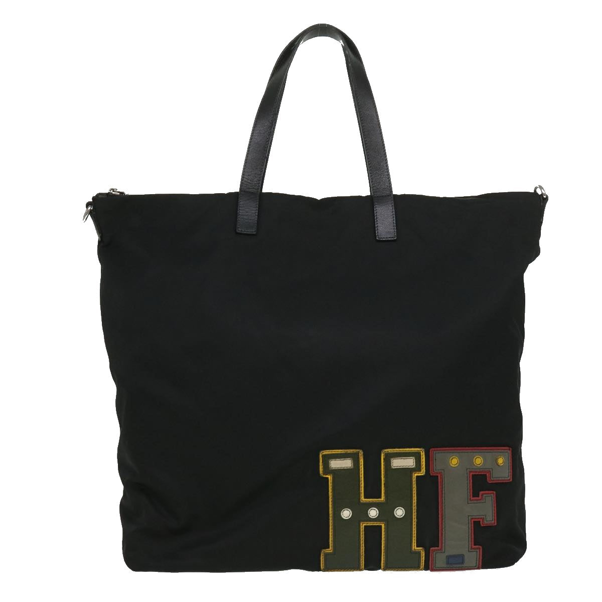 Prada HF stitch Tote Bag Nylon Leather Black