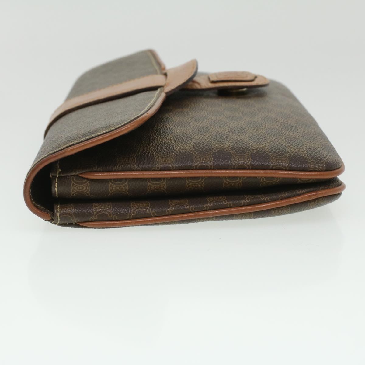 Luxury CELINE Macadam Canvas Clutch Bag PVC Leather Brown ar8455